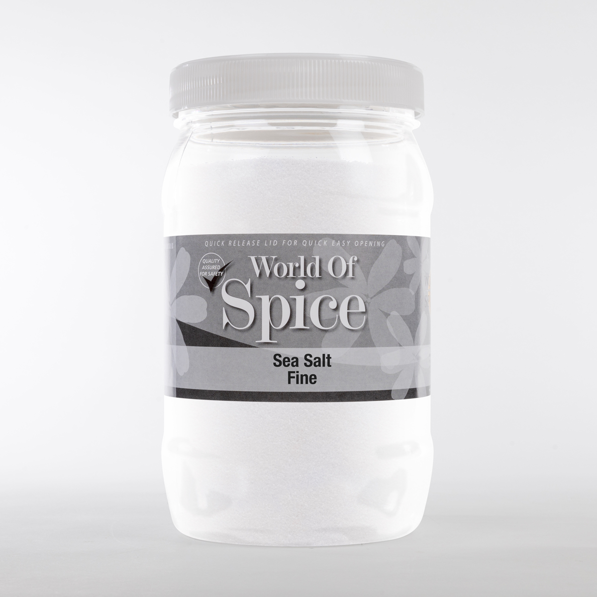 bulk spices - jar with a screw top lid of fine sea salt