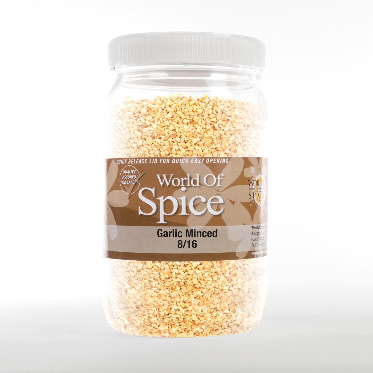 Bespoke Spice Suppliers - Jar with Screw Top Lid Garlic Minced 8/16