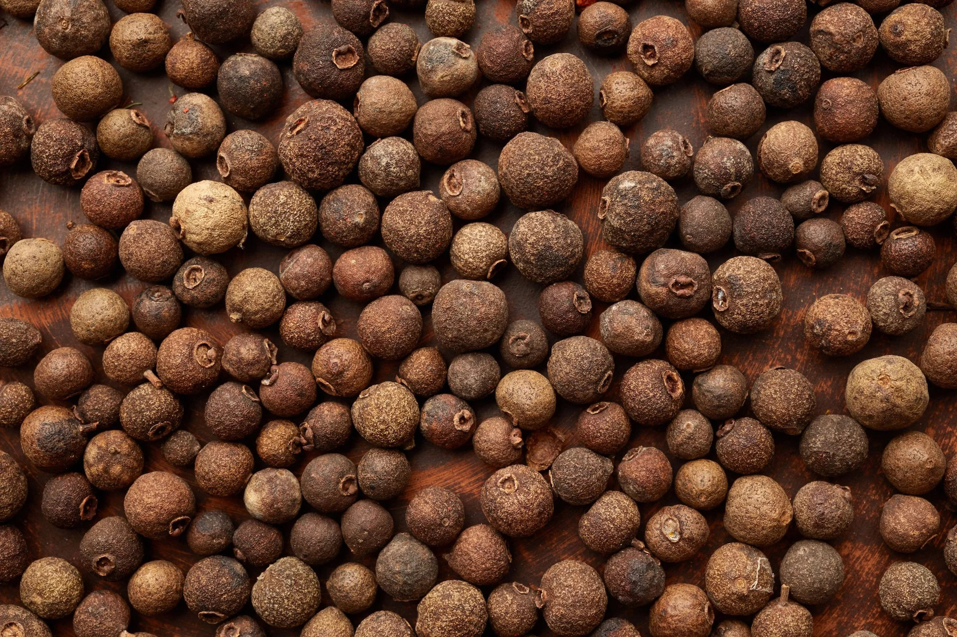 Pimento berries representing Allspice to show the Difference Between Mixed Spice and Allspice.