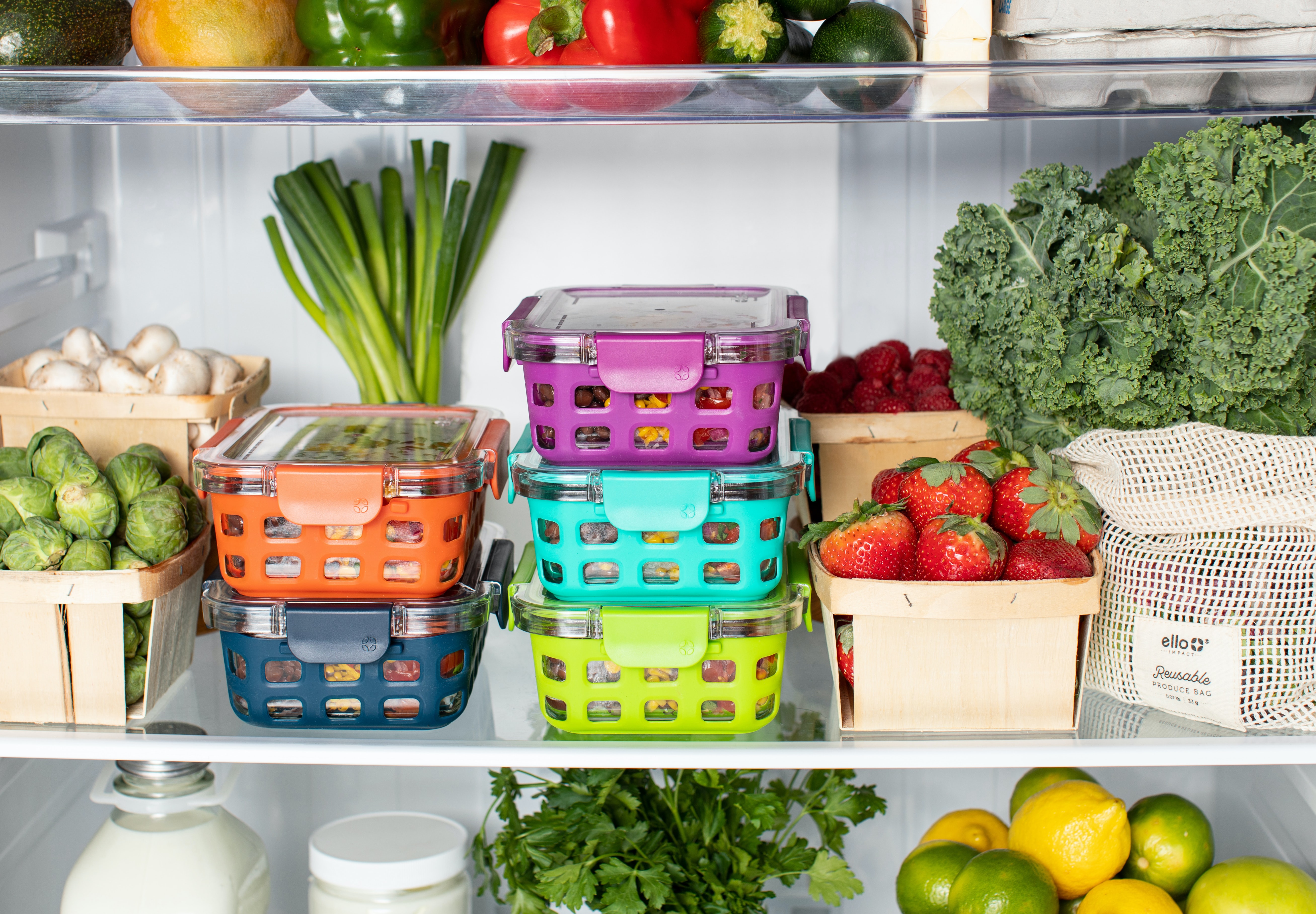 An image of fresh produce in the freezer to represent the 6 Best Ways to Store Herbs and Spices.