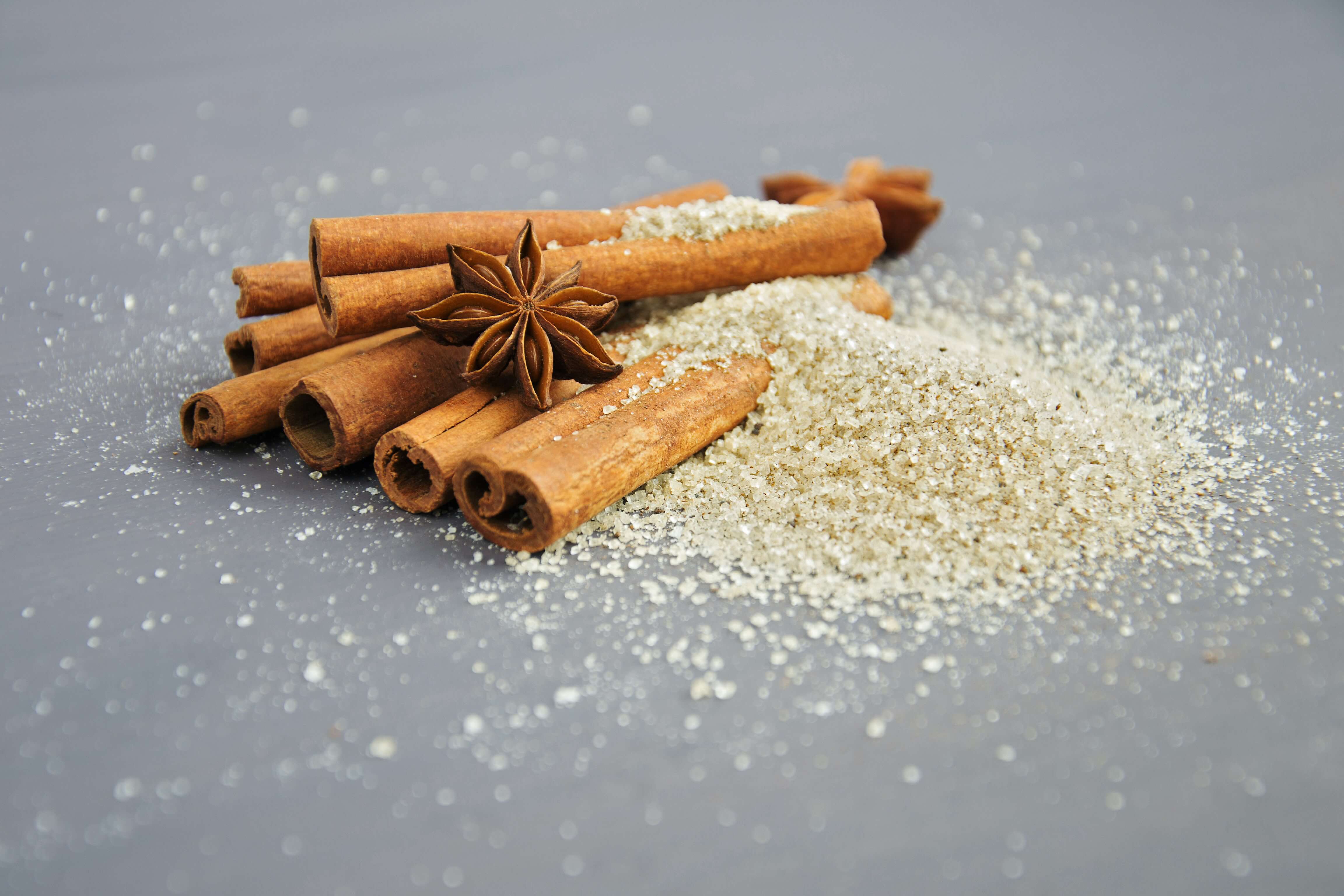An image of cinnamon and star anise to represent the top 10 winter herbs, seasoning and spices